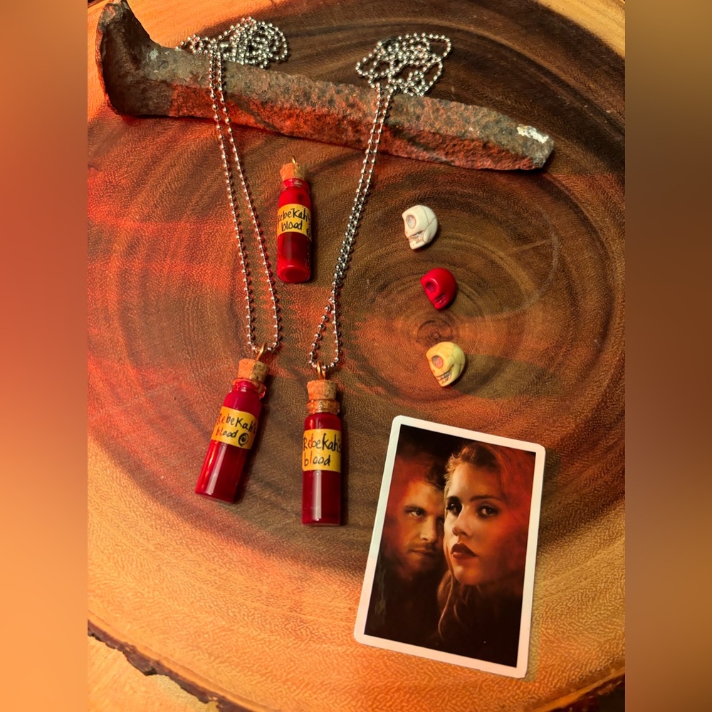 Mikaelson Team Vial Charm Necklace custom label blood type always + forever fun